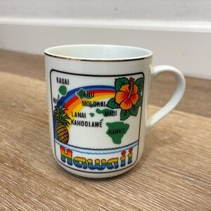Vintage Hawaii Souvenir Coffee Mug 21K Gold Trim Handpainted RB Made in Japan